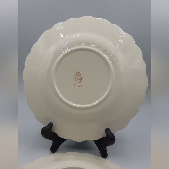 Vintage James Kent Ltd Fenton Majolica Floral Plate Made England Blue & Yellow - Picture 7 of 9